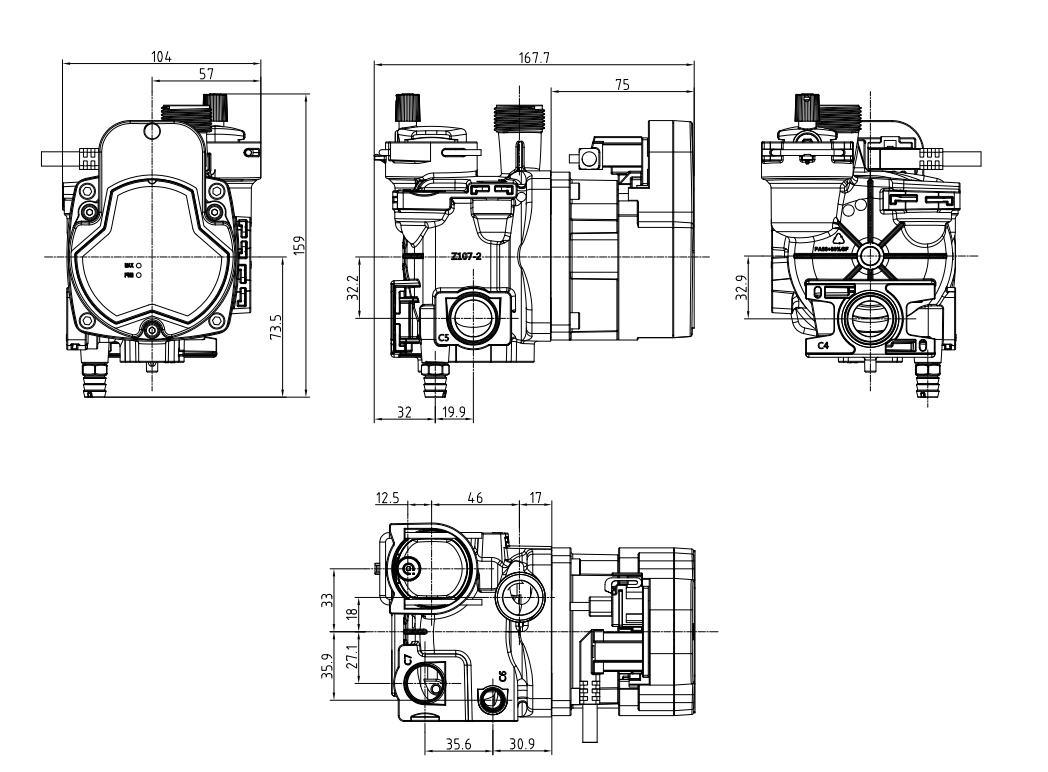 Shinhoo wall hung gas boiler pump